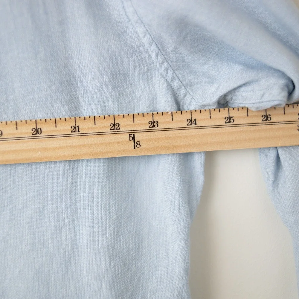 J Crew Classic Linen Cotton Blend Mens XL Light Blue Chambray AL179
